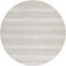 Close-up of a round Kris Area Rug. Machine woven rug in cloud gray, lambswool, and nutmeg hues. Contemporary style. Design-Round-7