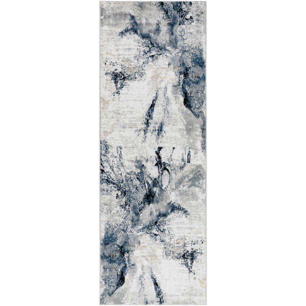 Sample Kirkland Dark Blue Marble Area Rug
