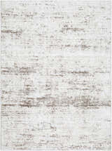 Close-up of the Kohaku Light Gray Area Rug, featuring a subtle beige and light brown abstract pattern. Design-Rectangle-5373