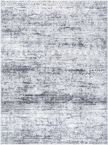 Close-up of the Kohaku Black Area Rug, showing its charcoal, light gray, and black farmhouse style pattern. Design-Rectangle-5373