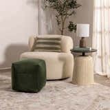 Kumlu Ribbed Ceramic White Table Lamp
