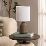Kumlu Ribbed Ceramic White Table Lamp
