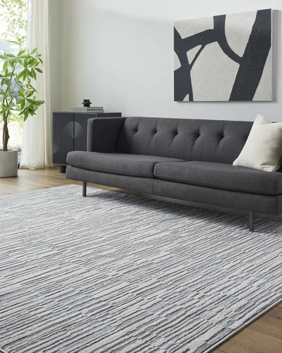 Alexey Gray Broken-Striped Area Rug