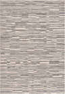 Close-up of the Alexey Gray Broken-Striped Area Rug, featuring a contemporary pattern in ash, silver, and prairie dust hues. Design-Rectangle-5373