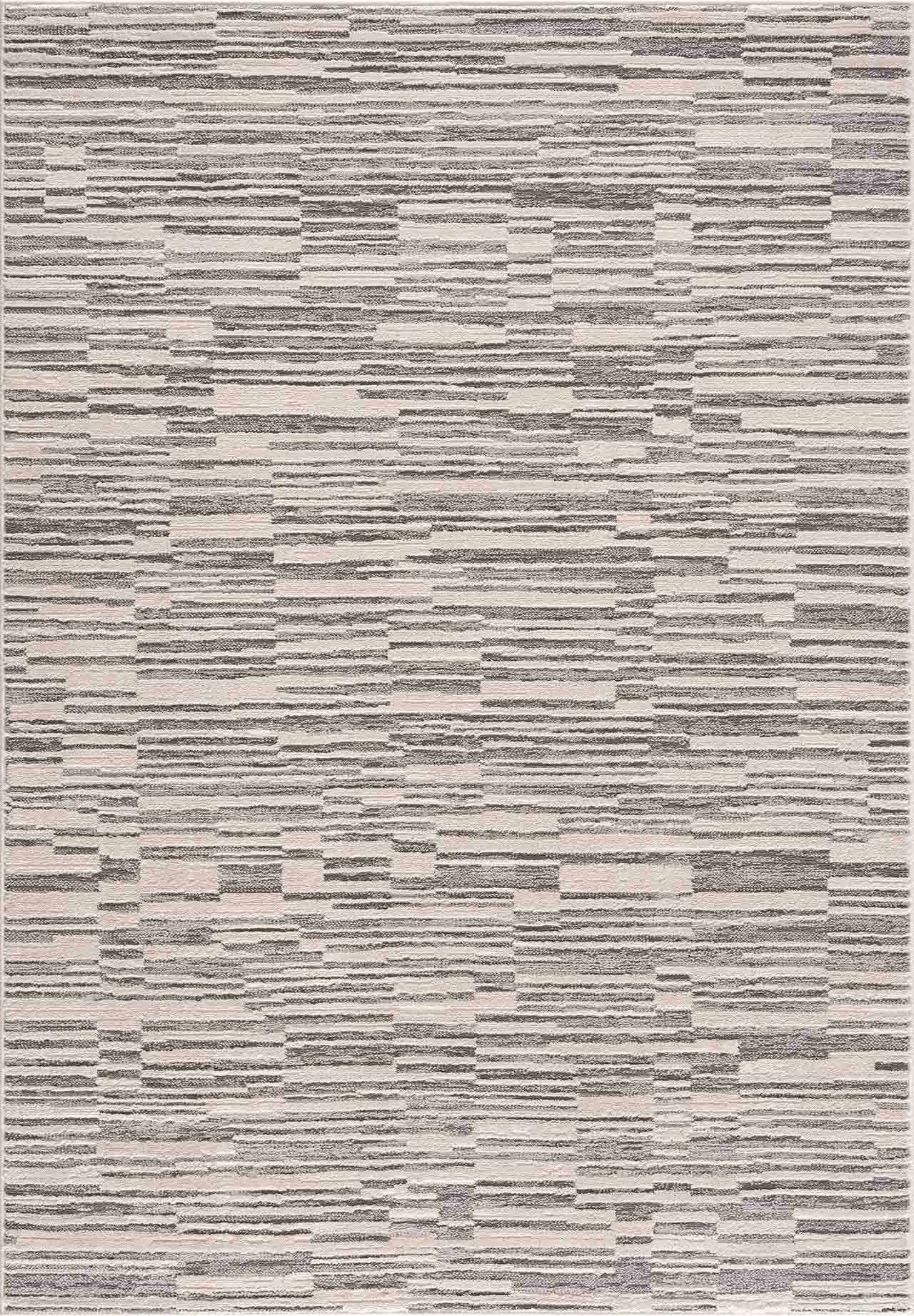 Reverse side of Alexey Gray Broken-Striped Area Rug, focusing on underside structure and material.Contemporary Area Rug Backing  