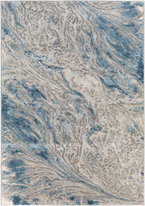 Lambton Blue Marble Area Rug - Clearance