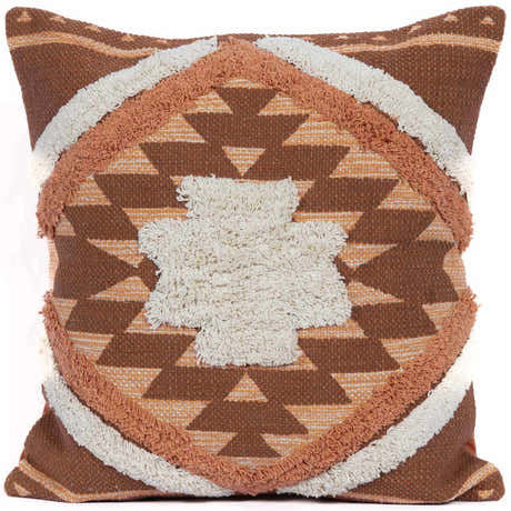Reeves Orange Diamond Textured Throw Pillow