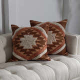 Reeves Orange Diamond Textured Throw Pillow