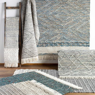 Gray Malilipot Wool Blend Braided Tassel Area Rug - Clearance