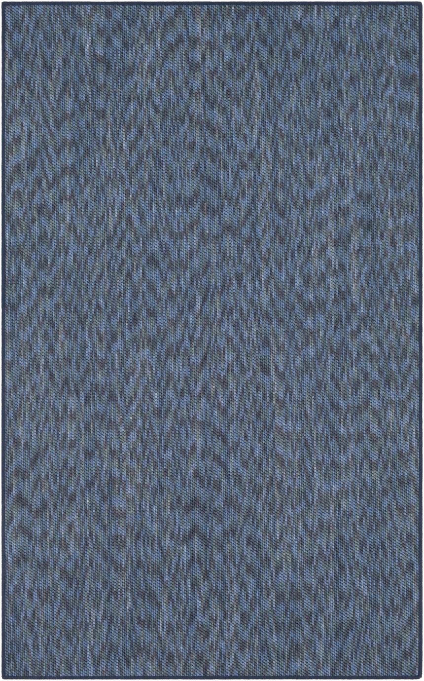 Lucca Dark Blue Textured Cut and Sew Custom Rug