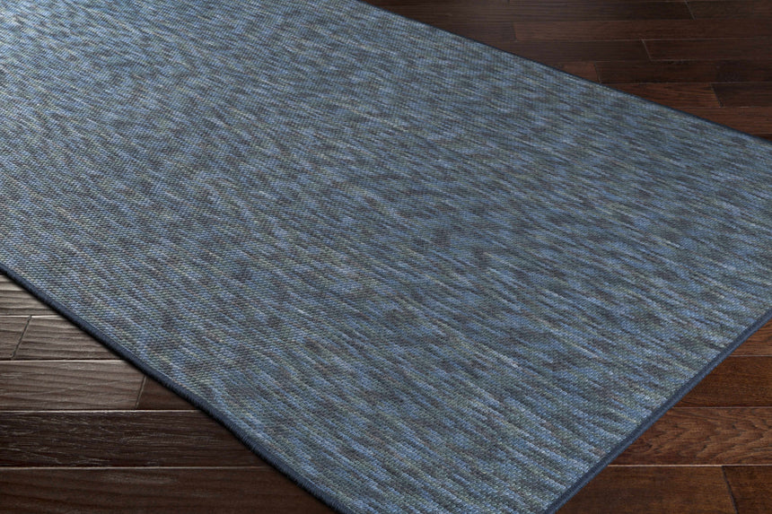 Lucca Dark Blue Textured Cut and Sew Custom Rug