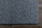 Lucca Dark Blue Textured Cut and Sew Custom Rug