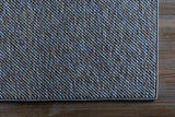 Lucca Dark Blue Textured Cut and Sew Custom Rug