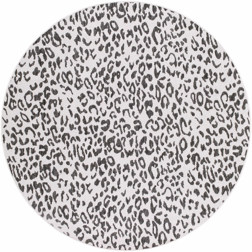 Alderbury White Leopard Print Rug