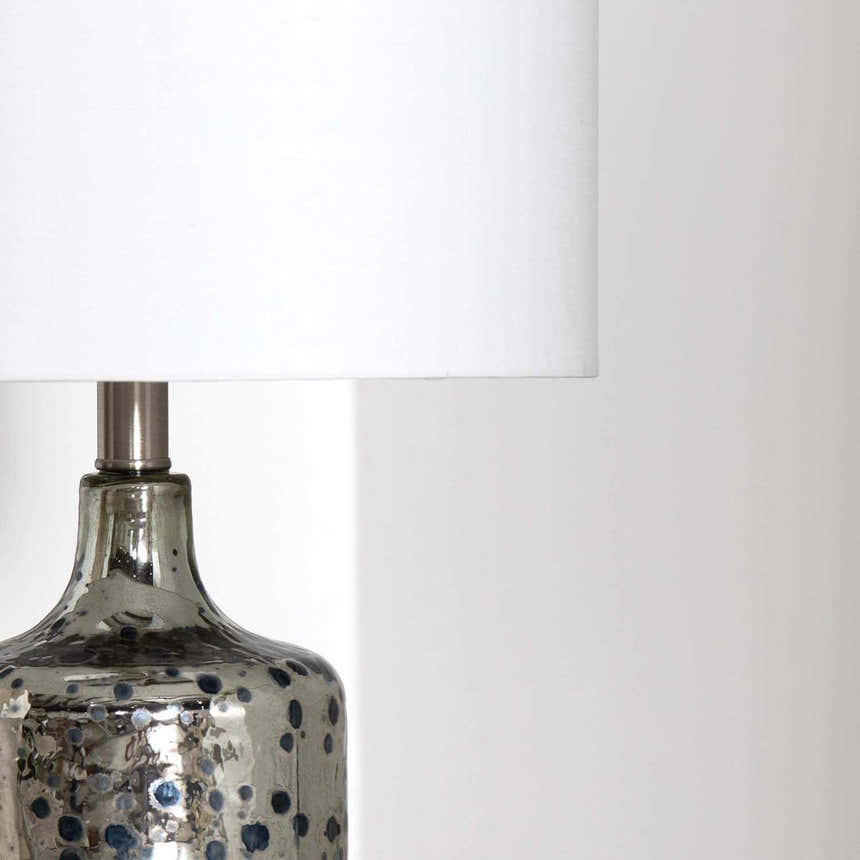 Lentner Ribbed White Ceramic Table Lamp