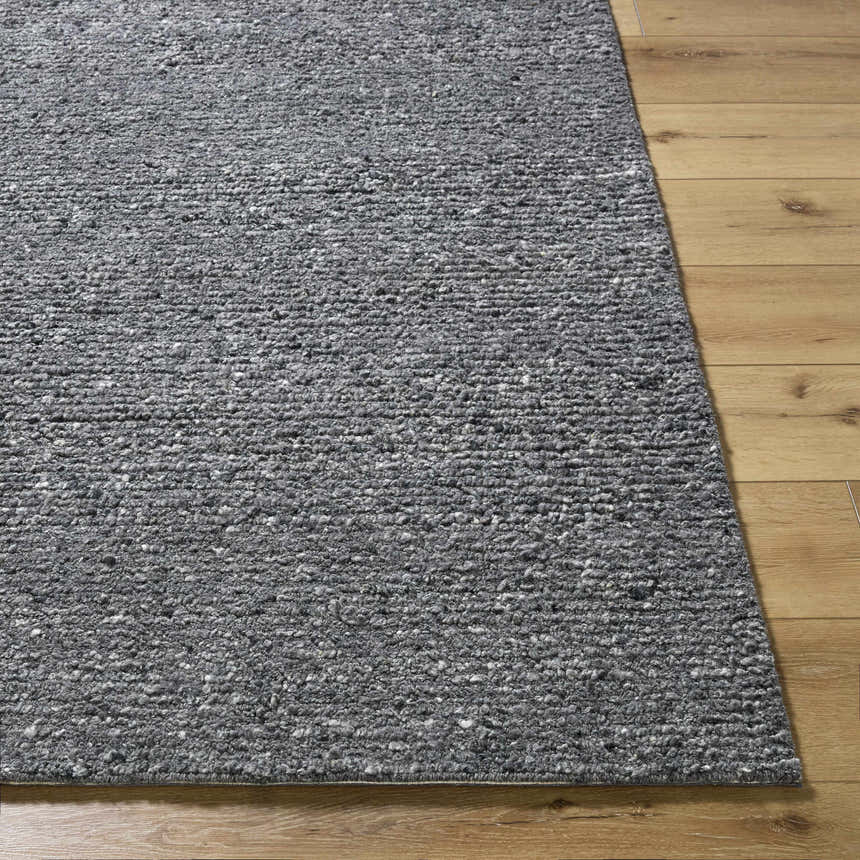 Made to Order Custom Size Winta Black Wool Area Rug
