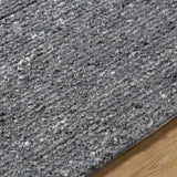 Winta Black Wool Area Rug