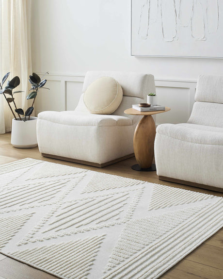 Annika Beige 3D Washable Area Rug