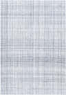 Close-up of the Lubna Light Slate Area Rug. Hand-woven recycled yarn rug in a farmhouse style with a subtle plaid pattern. Design-Rectangle-576