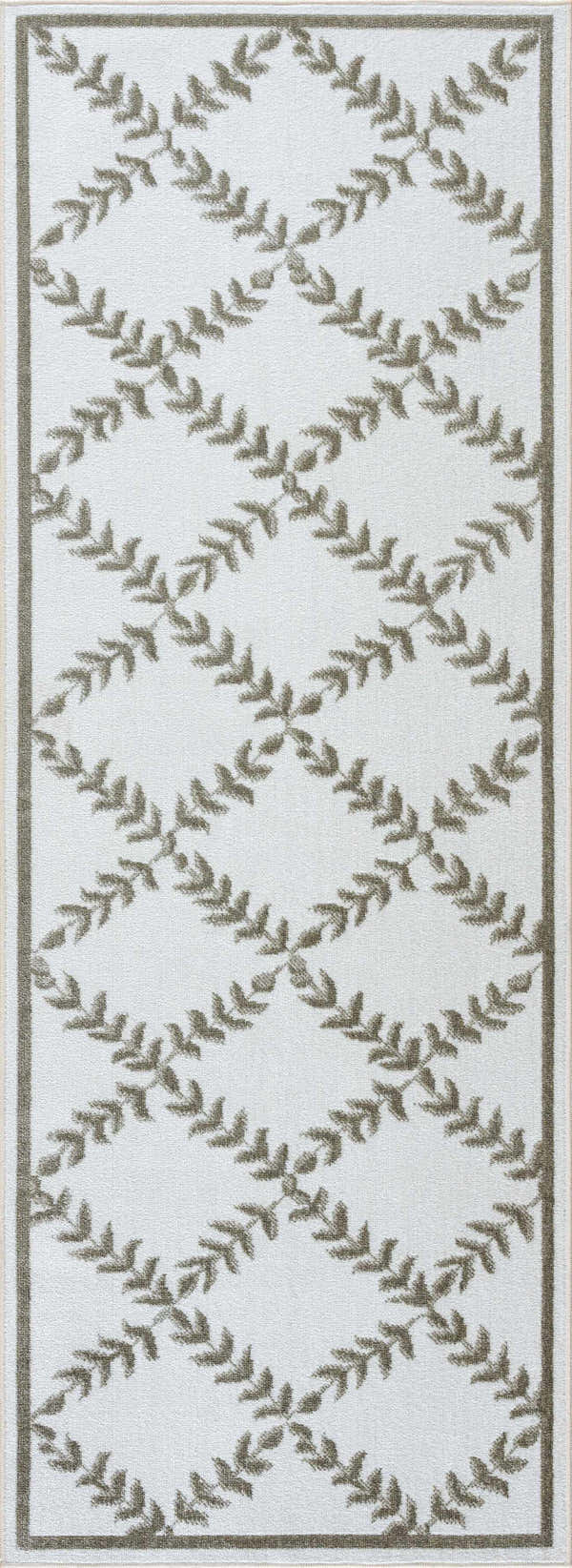 Sample Donier Beige Geometric Washable Area Rug