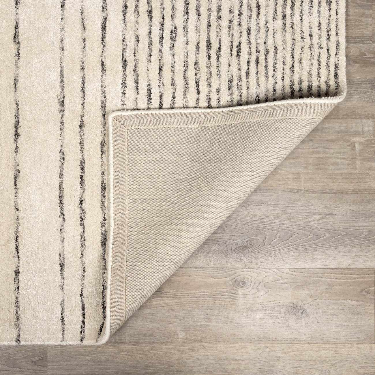 Ellisburg Striped Cream Faux Silk Rug