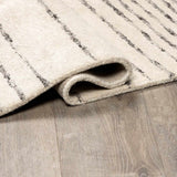 Ellisburg Striped Cream Faux Silk Rug