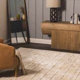 Ellisburg Striped Cream Faux Silk Rug