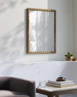 Galey Dark Red Alix x Livabliss Karling Blair Accent Mirror