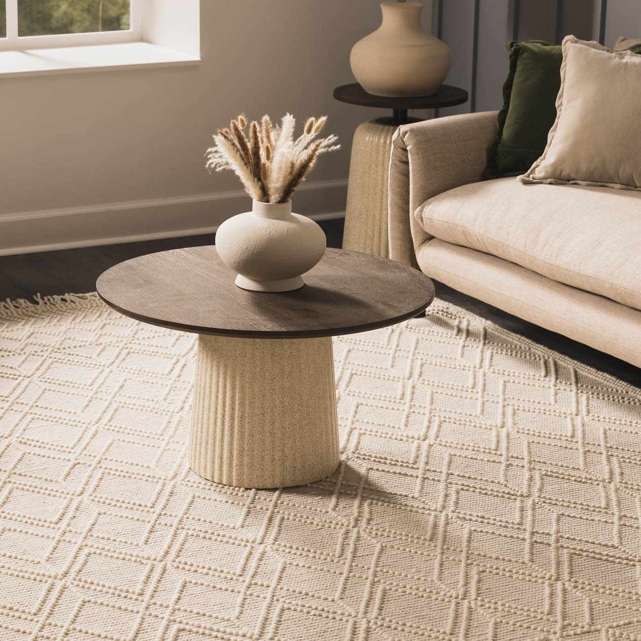 Ramsbury Beige Trellis Wool Rug – Boutique Rugs