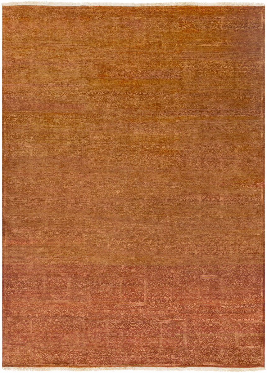 Lottsburg Premium Orange Wool Rug - Clearance