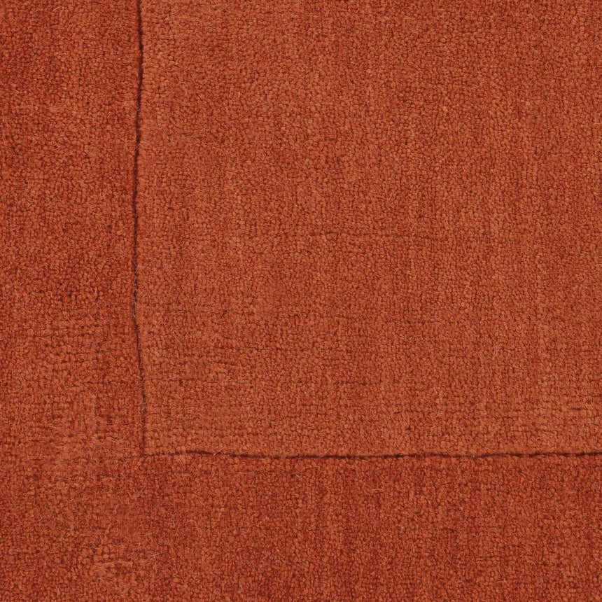 Sample Bordered Solid Brick Red Wool Rug