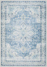 Sample Lotan Blue Medallion Washable Area Rug - Clearance