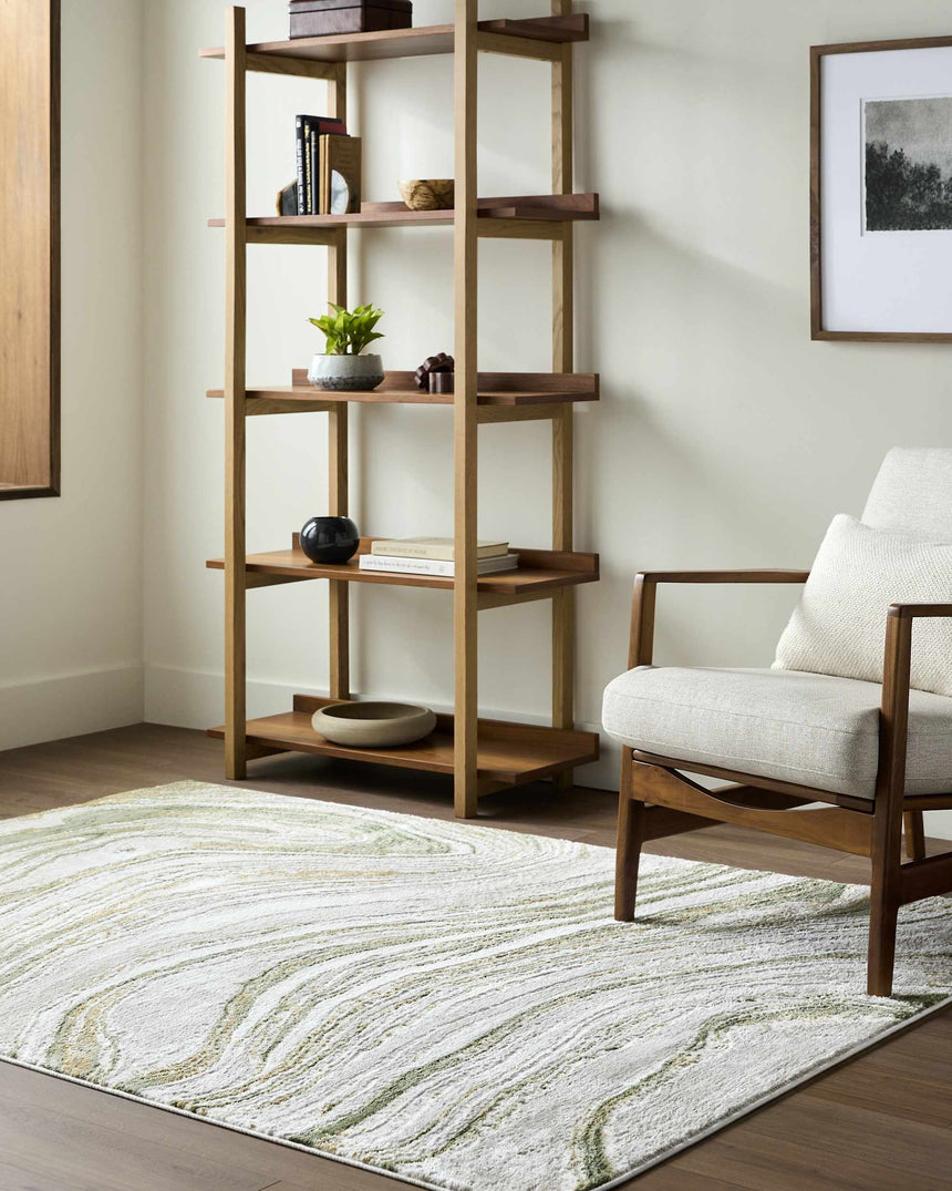 Live Marble Green Area Rug