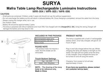 Longjumeau White Table Lamp