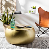 Lyncourt Golden Textured Round Coffee Table