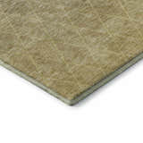 Close-up of the gold and beige Dalyn Luxury Lazio LZ2 rug, showing the subtle geometric pattern and textured weave.