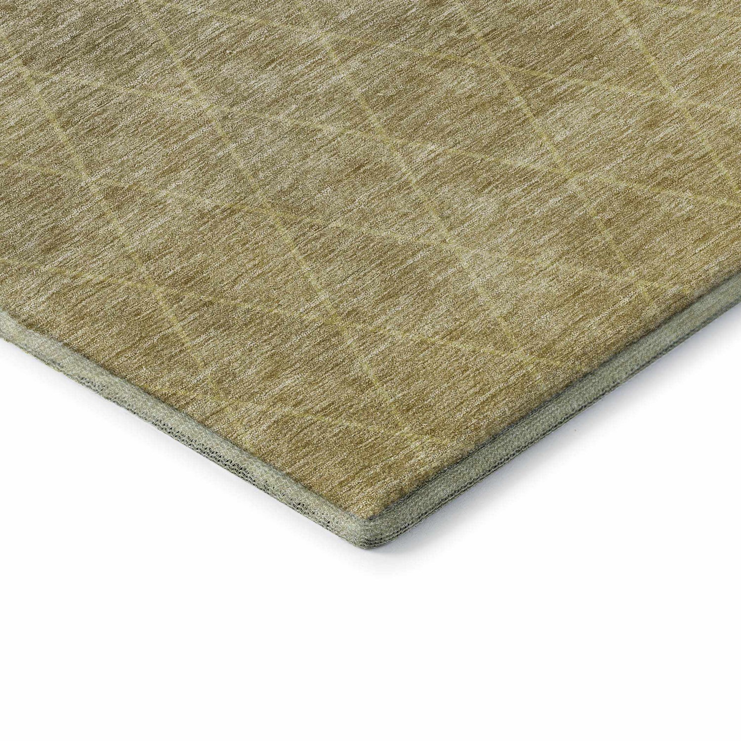 Close-up of the gold and beige Dalyn Luxury Lazio LZ2 rug, showing the subtle geometric pattern and textured weave.