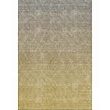 Dalyn Luxury Lazio LZ2 Gold Washable Area Rug with beige, ivory, and gold diamond pattern. Farmhouse style.