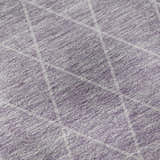 Close-up of Dalyn Luxury Lazio LZ2 Lavender Washable Area Rug. Light purple rug with silver gray geometric pattern.