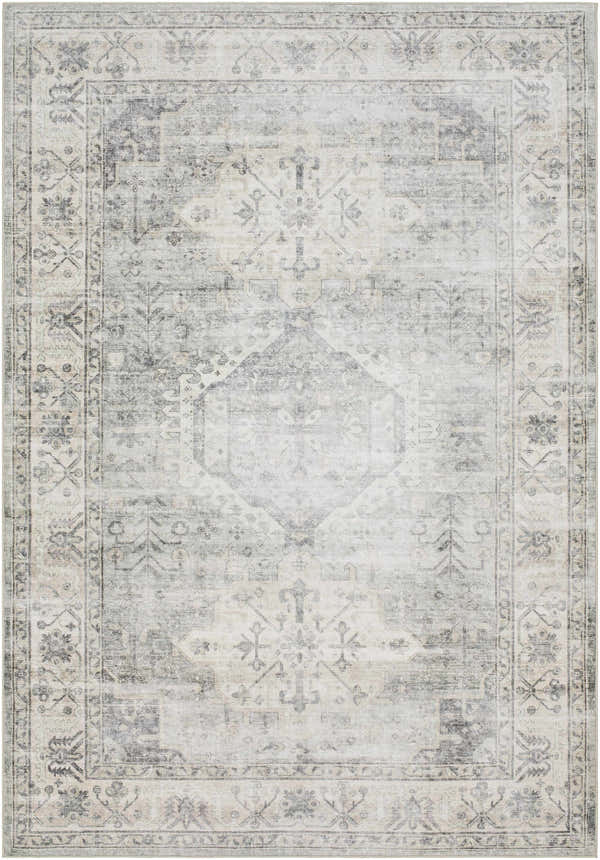 Sample Laran Sage Distressed Washable Area Rug - Clearance