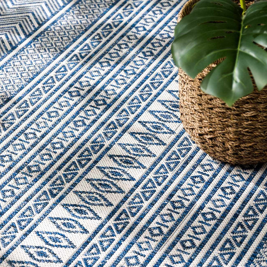 Madras Light Blue Green All Over Performance Area Rug