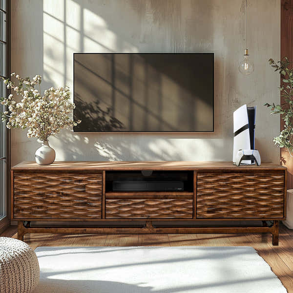 Acacia Elara TV Stand with Storage and Cable Management for TVs up to 80