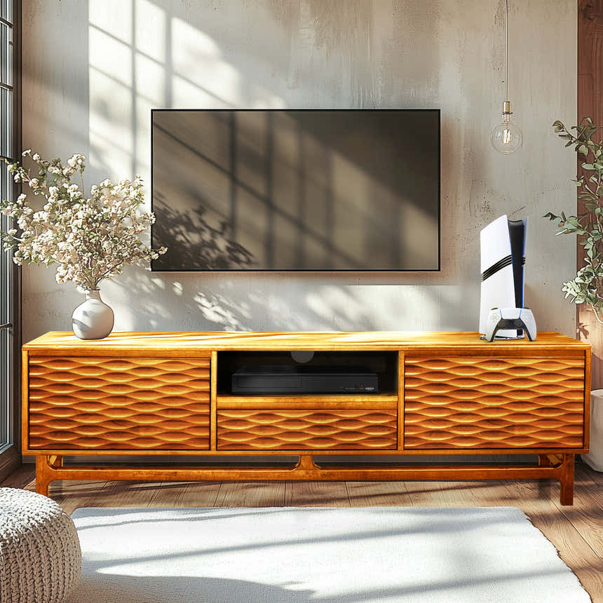 Acacia Elara TV Stand with Storage and Cable Management for TVs up to 80