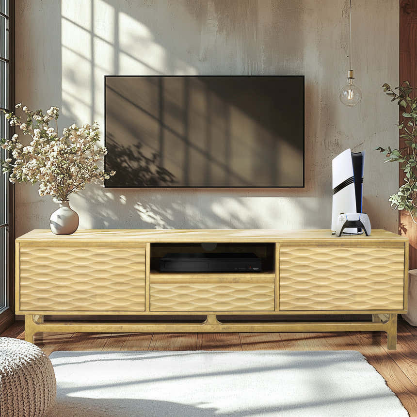Acacia Elara TV Stand with Storage and Cable Management for TVs up to 80