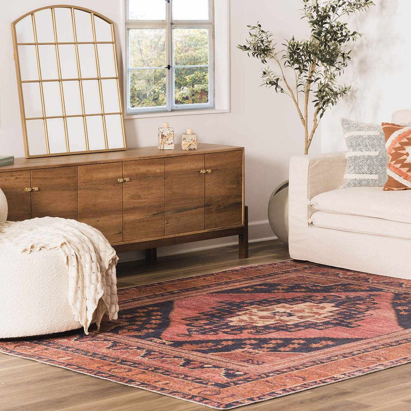 Malamote Vintage Flat Pile Washable Rug main image 0