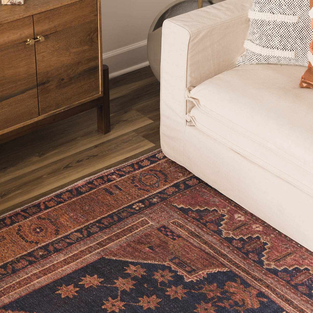 Malamote Vintage Flat Pile Washable Rug main image 1