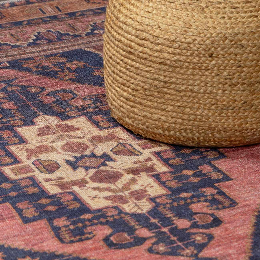 Malamote Vintage Flat Pile Washable Rug