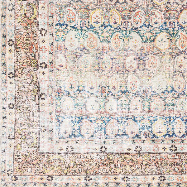 Sample Rust Maligaya Distressed Washable Area Rug - Clearance