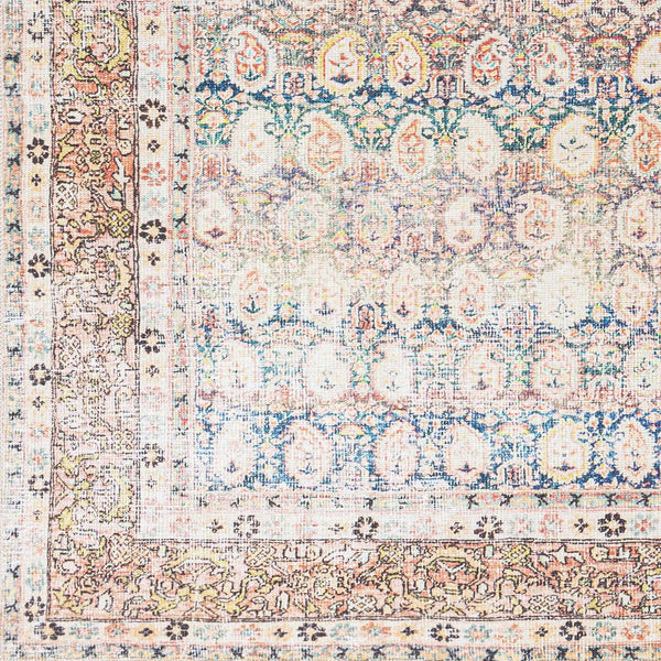 Sample Rust Maligaya Distressed Washable Area Rug - Clearance