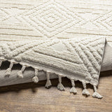 Manyas 3D Bone Area Rug with Tassels